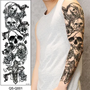 Pilnas Rokas Tetovējumu Uzlīmes Pilnu Roku Ziedu Rokas Lielu Attēlu Tetovējums Stick Vīriešu Un Sieviešu Totem Atdzist Pagaidu Tetovējumu Uzlīmes