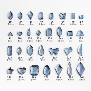 vairumtirdzniecības Gaiši zila, multi style Plakanu Aizmuguri Nagu Rhinestone Īpašas Formas Kristāli, Nagu Art Akmeņi 3D Personalizētu Apdare