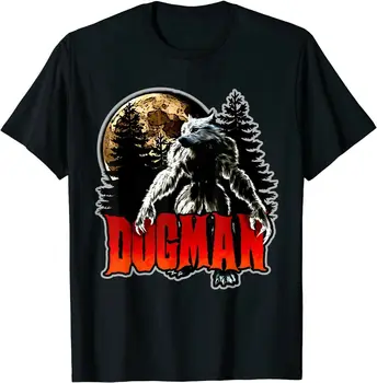 Vintage Dogman Amerikā Vilkacis Monster Cryptid O-Veida Kakla Kokvilnas T Krekls Vīriešiem Gadījuma Īsām Piedurknēm T-Veida Topi Harajuku Streetwear