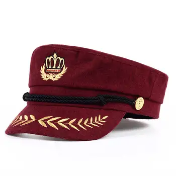 VORON 2017 Vintage siltu cepuri Vīriešu un Sieviešu Rudens Ziemas Dzīvoklis Militāro beretes Kapteinis Regulējams Jūrnieks Caps Navy klp Cepures